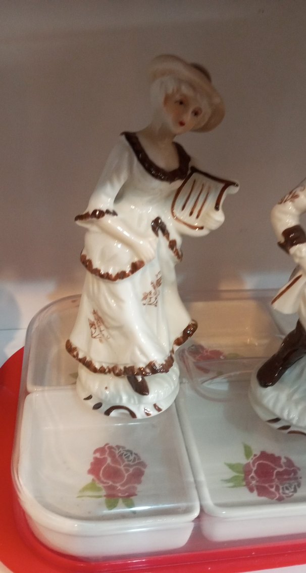 VİNTAGE Klasik Beyaz Figürin Çift - Görsel 2