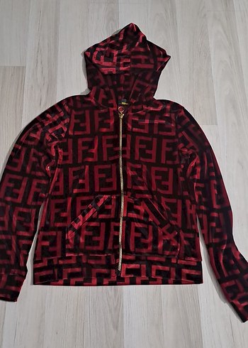 Fendi Desenli Kırmızı Kadın Eşofman Takımı