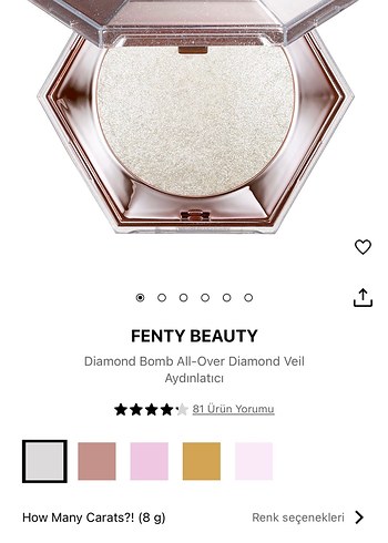 Fenty Beauty Fenty Beauty How Many Carats ?! Beyaz Işıltılı Aydınlatıcı