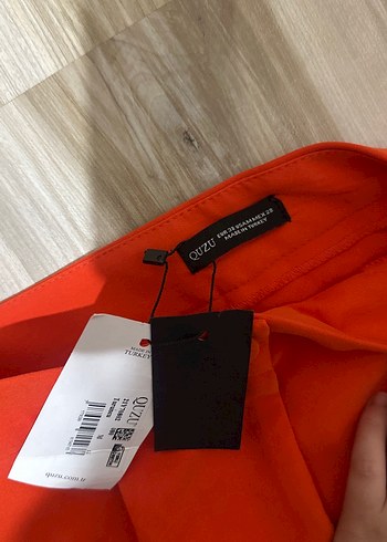 m Beden Quzu Düğmeli Kırmızı Kadın Kumaş Pantolon