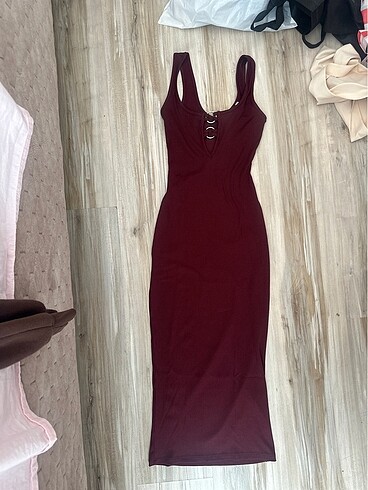 Bershka bordo elbise