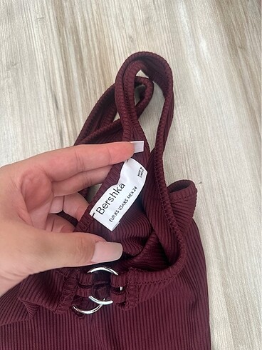 xs Beden Bershka bordo elbise
