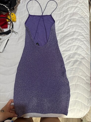 H&M H&M simli mor elbise