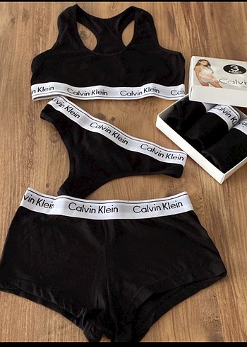 ÜÇLÜ SET BÜSTİYER SHORT STRİNG