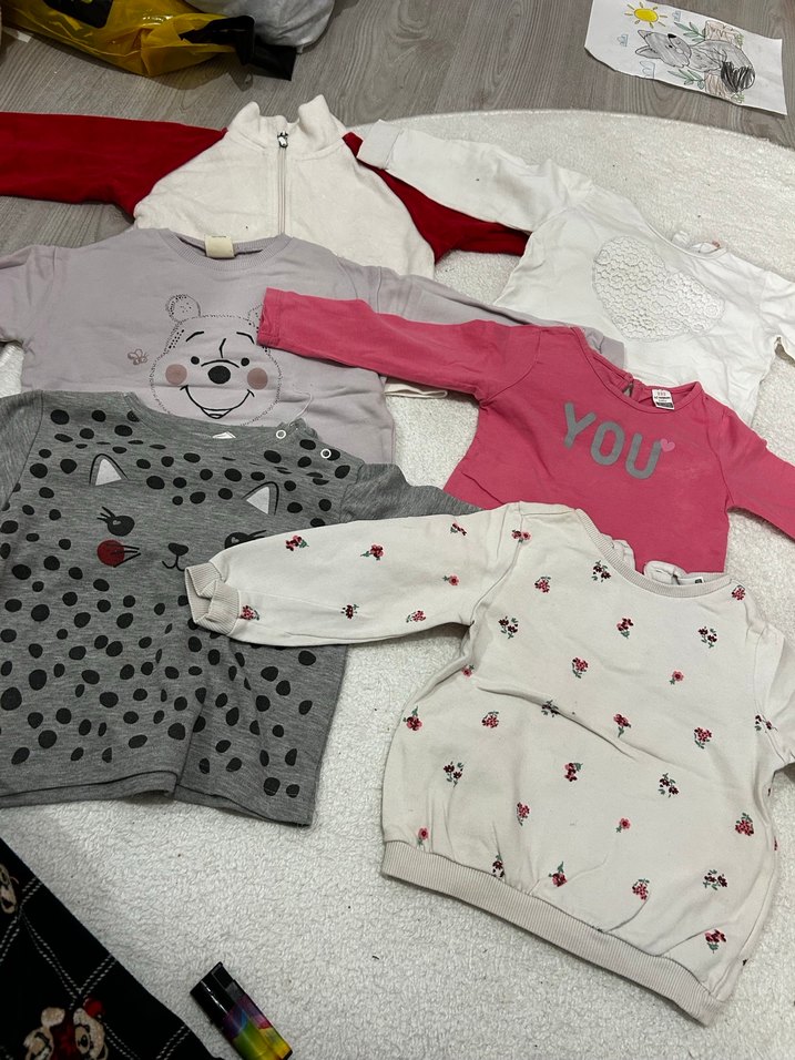 Kız Çocuk Uzun Kollu Gri Baskılı İnce Triko Kazak - Görsel 2