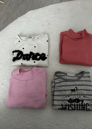 Baskılı Pamuklu Kız Kazak - Görsel 2