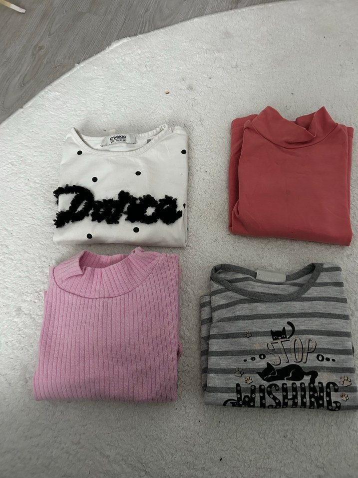 Baskılı Pamuklu Kız Kazak - Görsel 2