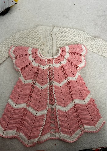 Pembe Örgü Bohem Kız Çocuk Hırka - Görsel 2