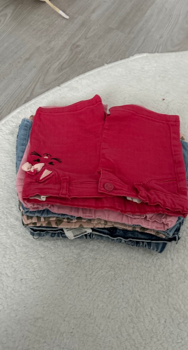 Renkli Nakışlı Kız Denim Şort ve etek - Görsel 4