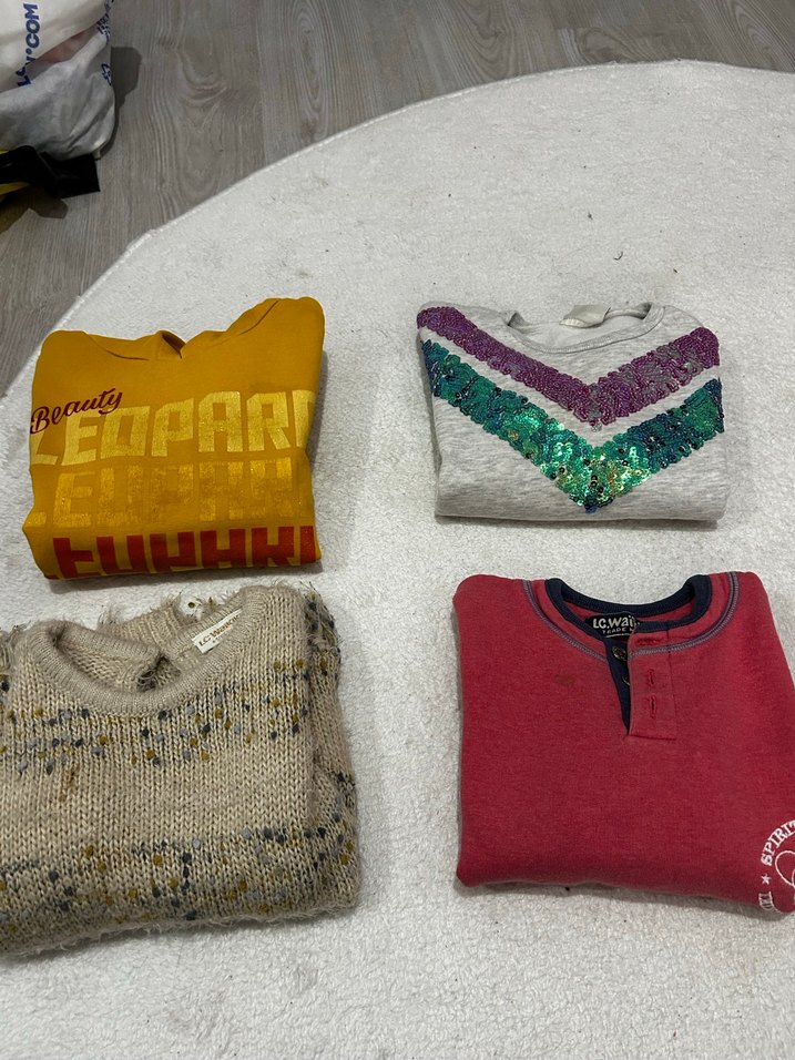 Gri Erkek Çocuk Örgü Salaş Kazak - Görsel 2