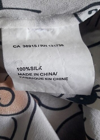 Kedi Desenli İpek Bluz - Görsel 6