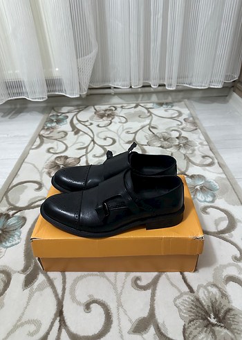 43 Beden DS Damat Siyah Modern Klasik Tokalı Erkek Ayakkabı