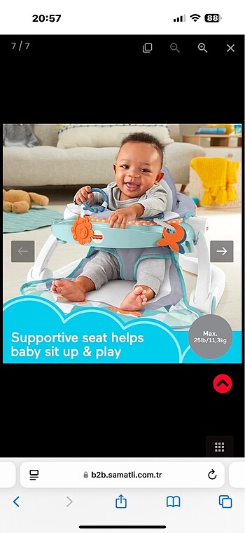 Beden turkuaz Renk Fisher Price Katlanır Çocuk koltuğu