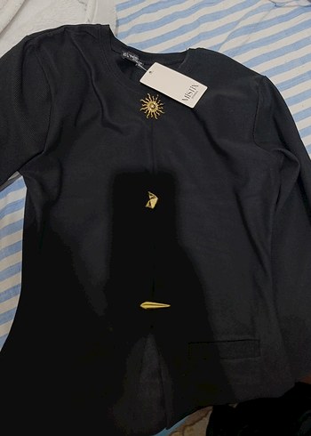 Mistix Siyah Gold Düğme Aksesuarlı Body - Görsel 2