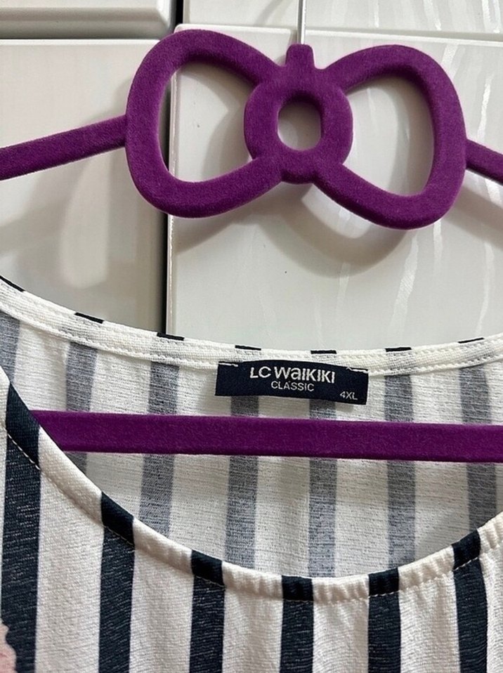 Çiçekli Bohem Kısa Kollu Büyük Beden Bluz - Görsel 3