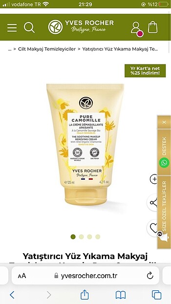  Beden Yves Rocher Yüz Temizleme Kremi