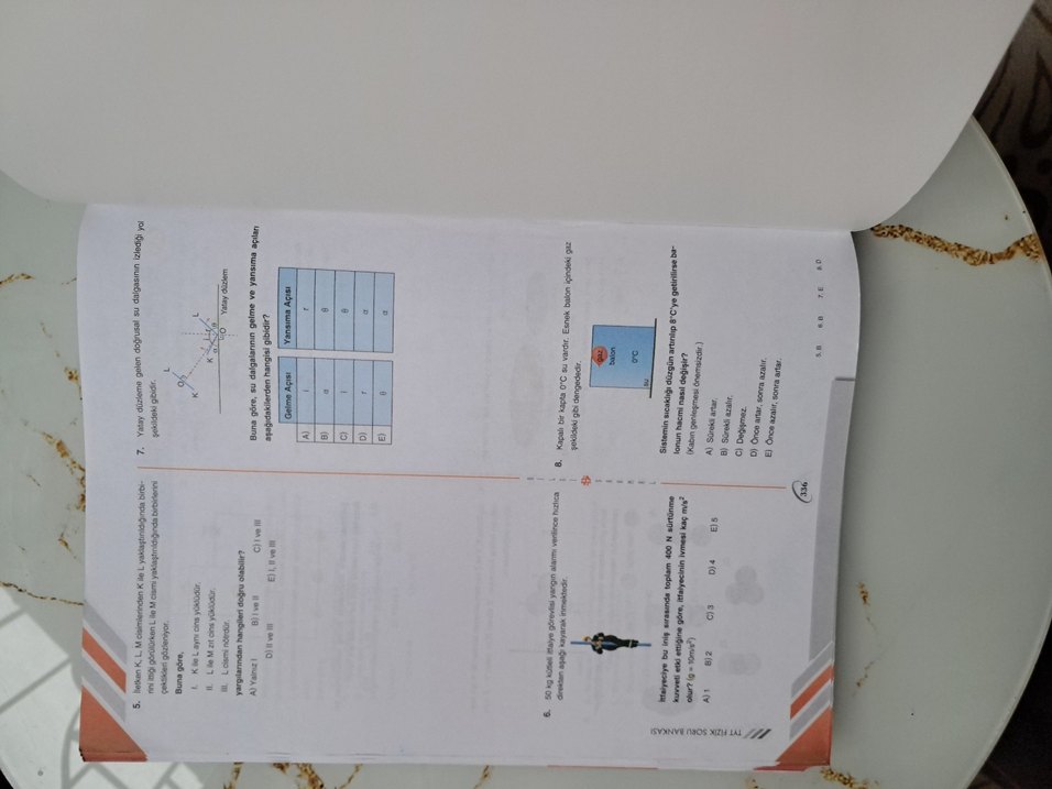 TYT Fizik Soru Bankası 1. Oturum Bilgi Sarmalı 2022 basım - Görsel 5