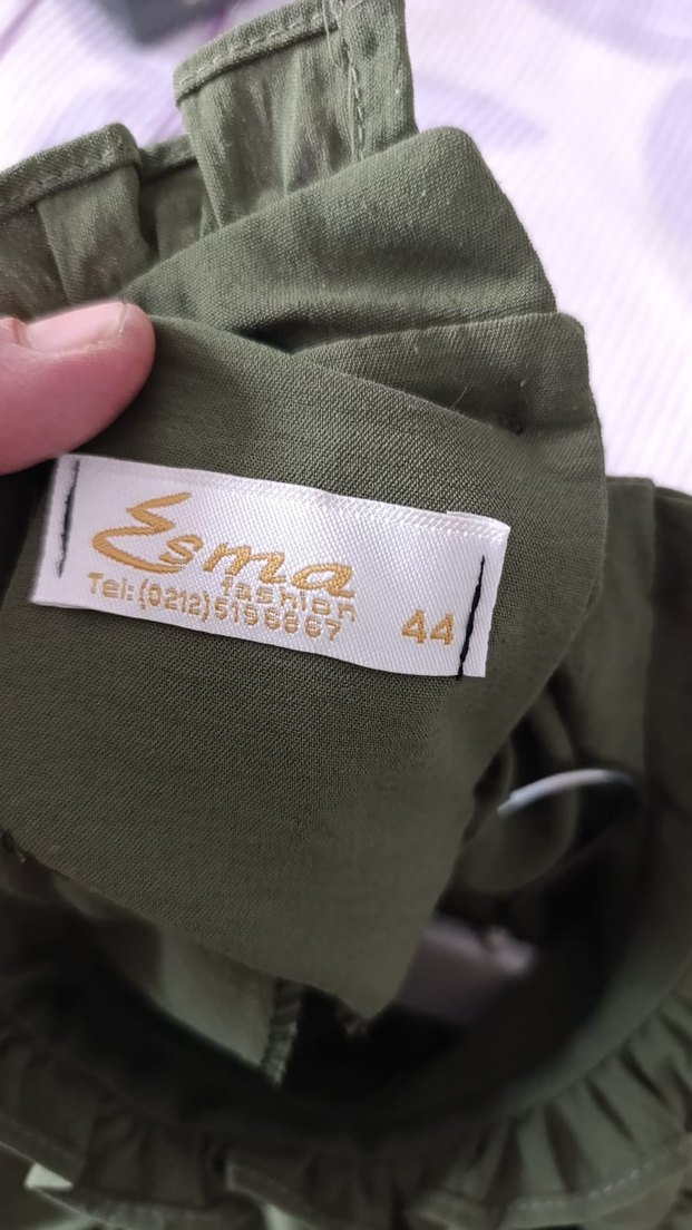 Volan Detaylı Keten Görünümlü Midi Elbise - Görsel 2