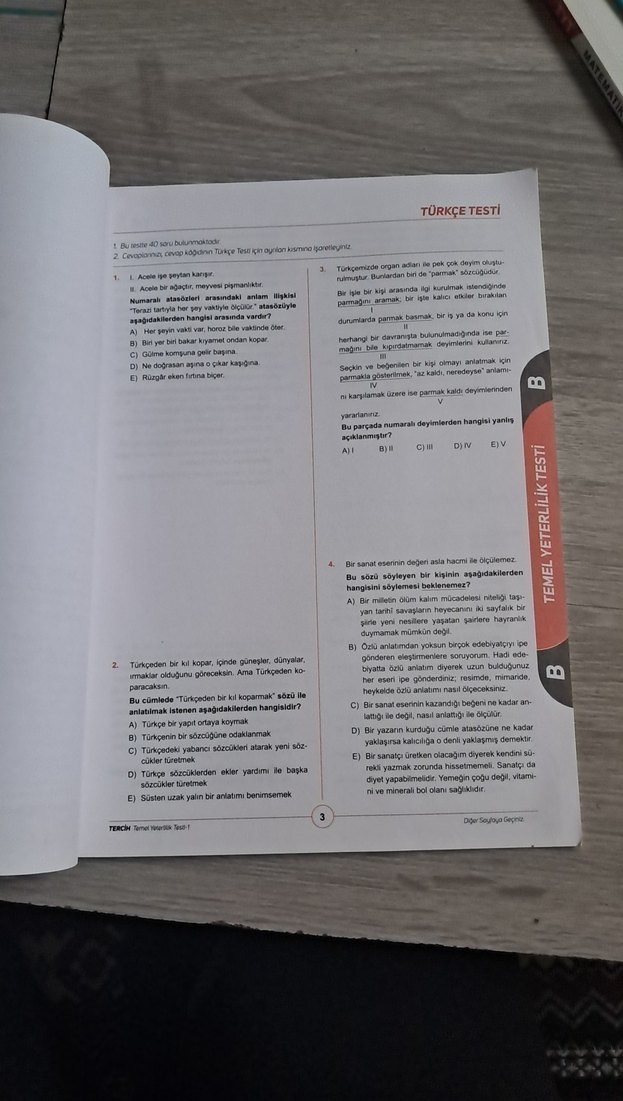 TYT-B Temel Yeterlilik Testi Soru Kitapçığı - Görsel 2