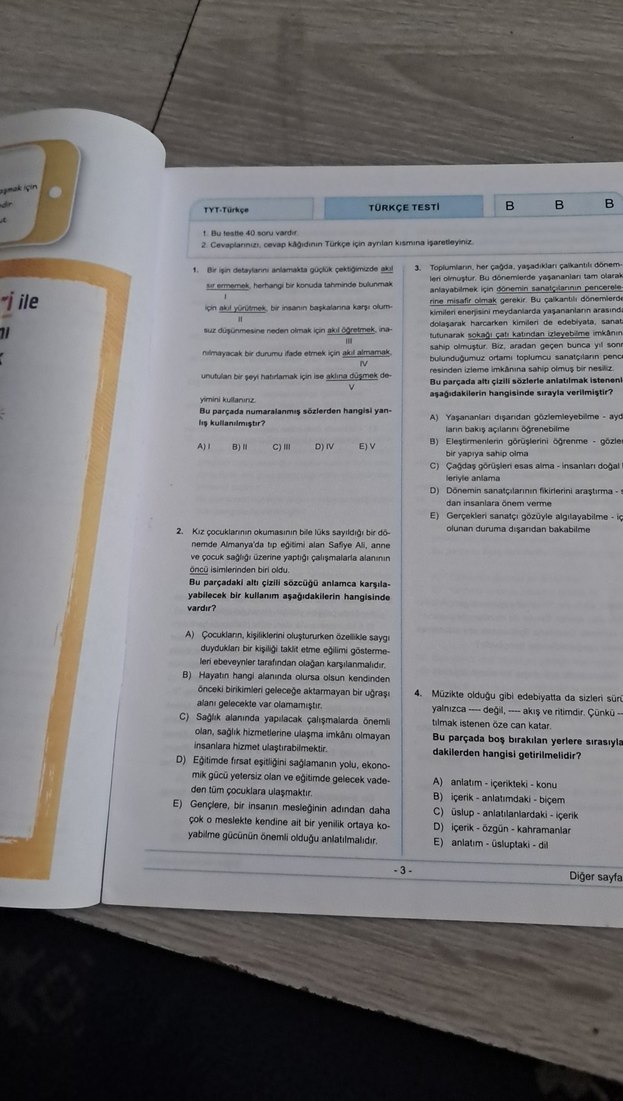 Yükseköğretim TYT Deneme Sınavı Kitapçığı B - Görsel 3