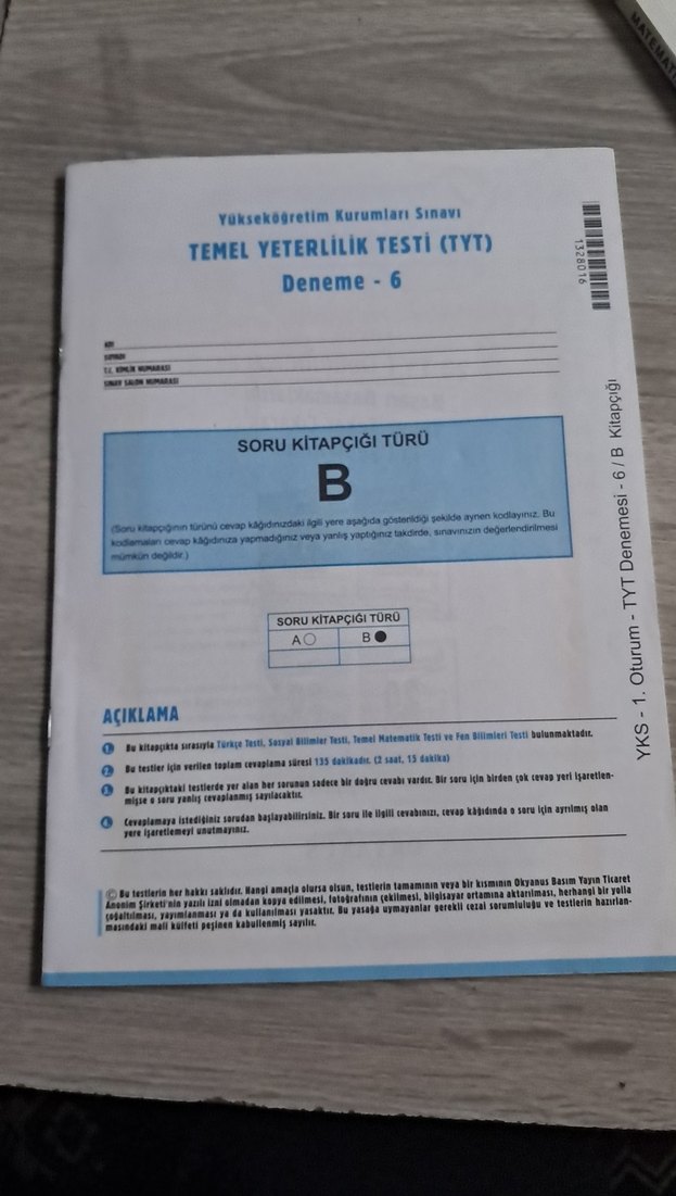 Yükseköğretim TYT Deneme Sınavı Kitapçığı B - Görsel 5
