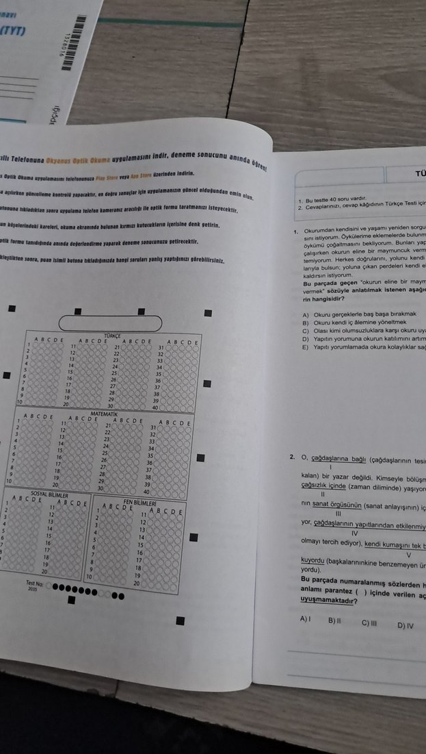 Yükseköğretim Kurumları Sınavı Denemesi TYT - Görsel 2