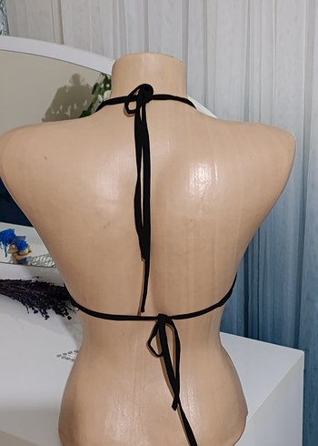 Siyah Drapeli Kolsuz Mini üst - Görsel 4