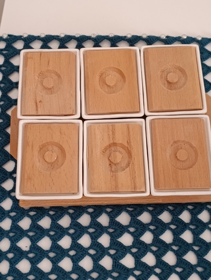 Beyaz ve Ahşap Kapaklı 6'lı kahvaltı Kabı Seti - Görsel 2