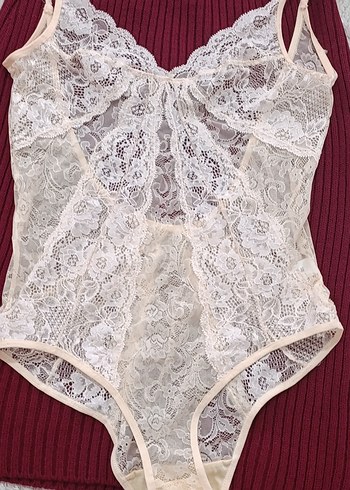 Vintage Dantel Beyaz Midi Kadın İç Çamaşırı - Görsel 2