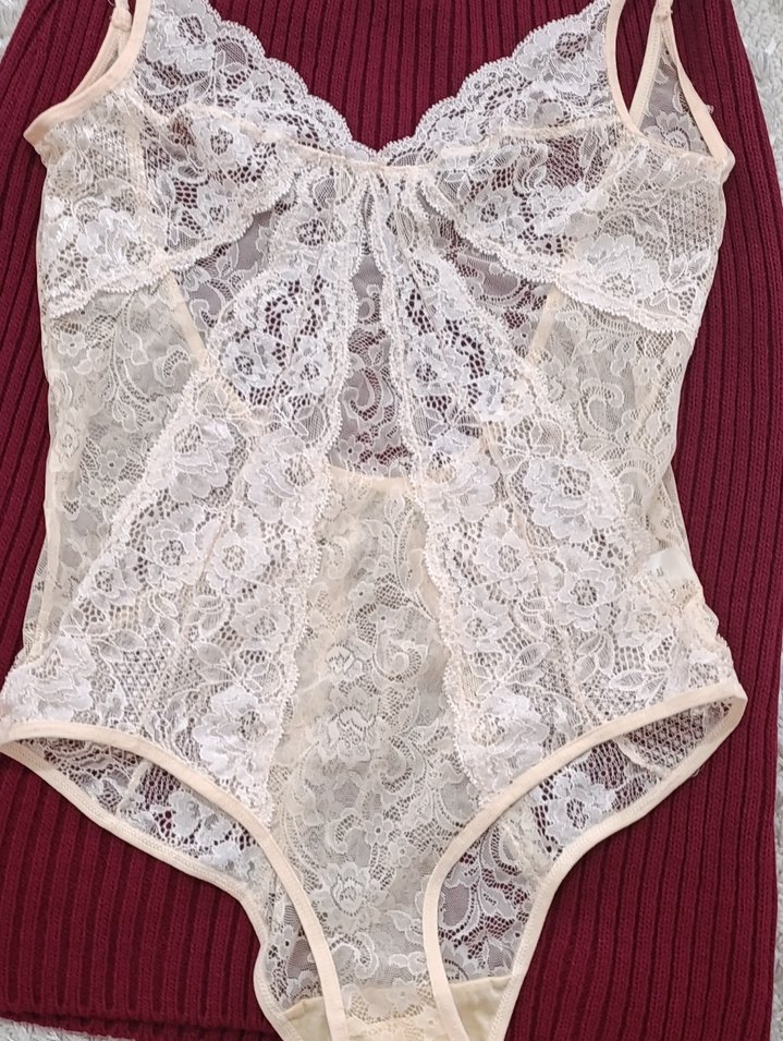 Vintage Dantel Beyaz Midi Kadın İç Çamaşırı - Görsel 2