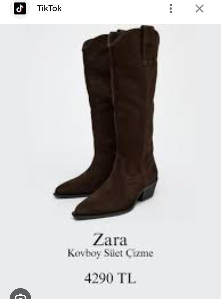 zara kovboy süet çizme - Görsel 2