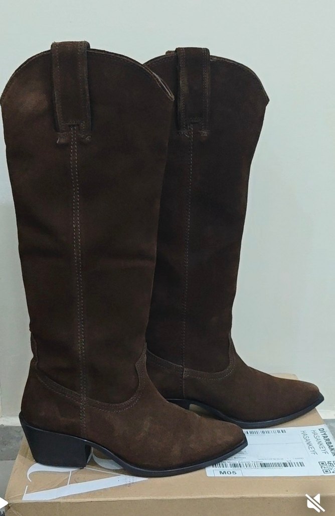 zara kovboy süet çizme - Görsel 3