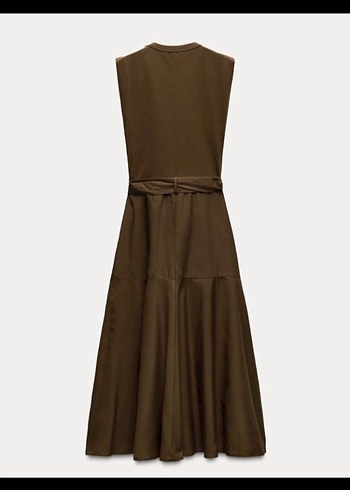 Haki Kemerli Uzun Elbise - Görsel 4