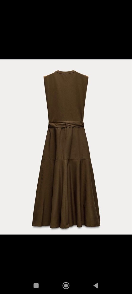 Haki Kemerli Uzun Elbise - Görsel 4