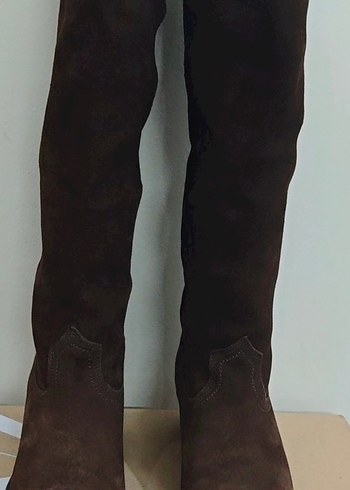 Zara kahverengi süet kovboy çizme - Görsel 8