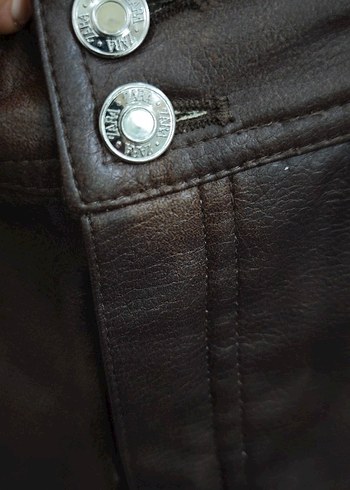 Zara kahverengi deri pantolon - Görsel 7