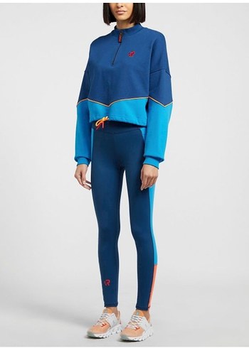 Rahat Kesim Fermuarlı Mavi Sweatshirt - Görsel 2