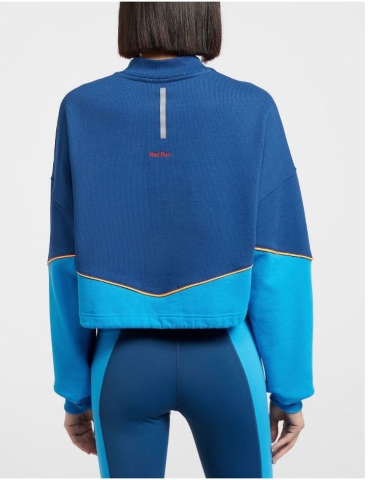 Rahat Kesim Fermuarlı Mavi Sweatshirt - Görsel 3