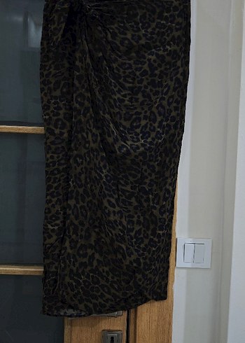 Leopar Desenli Kadın Midi Etek - Görsel 4