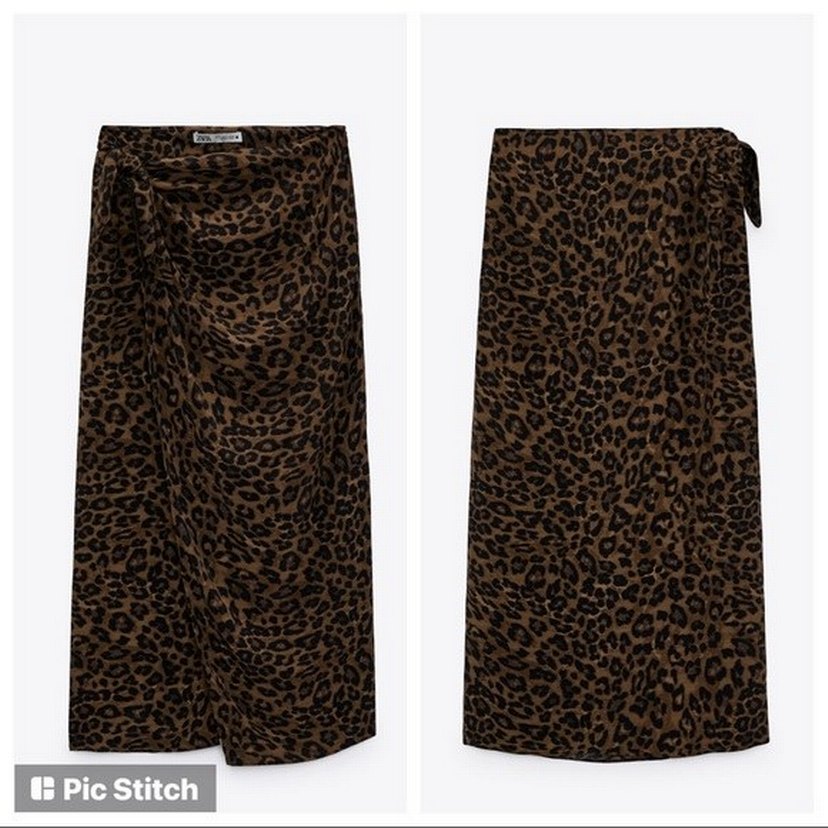 Leopar Desenli Kadın Midi Etek - Görsel 2