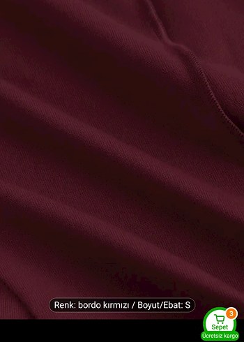 s Beden Bordo Kırmızı Yüksek Yakalı Midi Elbise