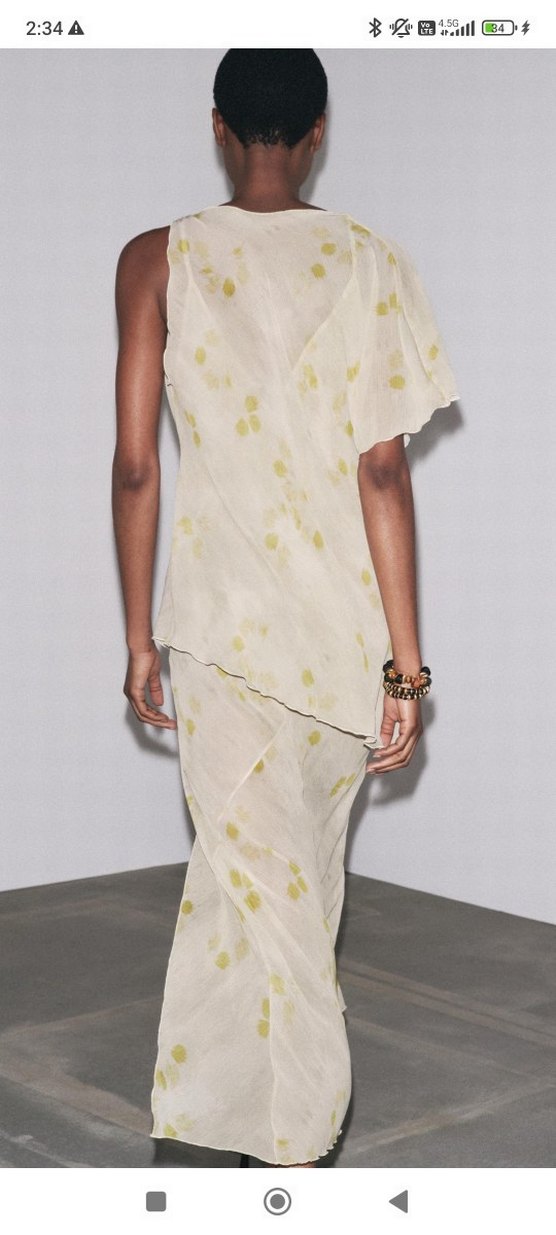 zara pelerin detaylı elbise - Görsel 2