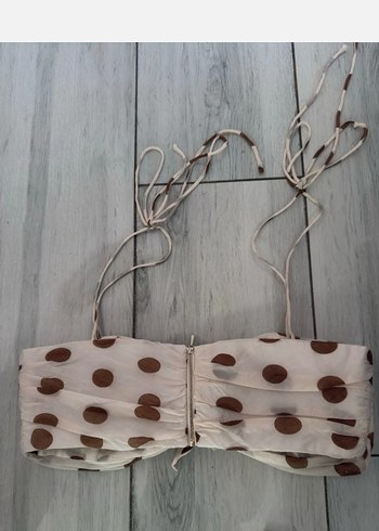 Mango Kahverengi Puantiyeli Bohem Kadın Bralet - Görsel 5