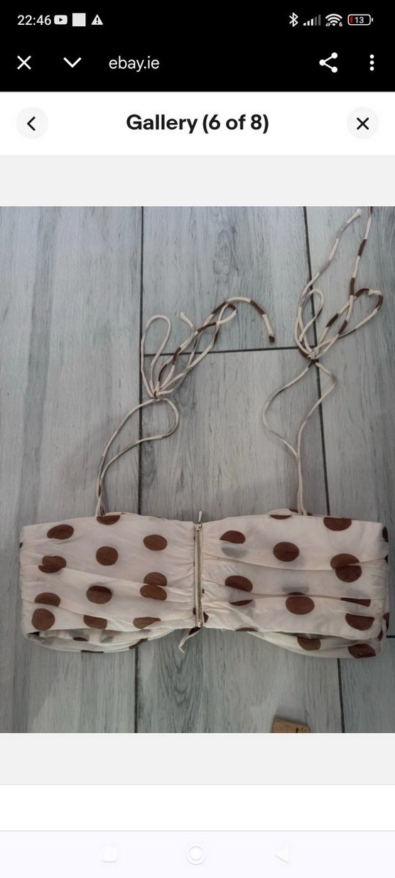 Mango Kahverengi Puantiyeli Bohem Kadın Bralet - Görsel 5