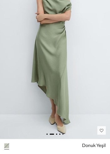 mango asimetrik kesim elbise - Görsel 9