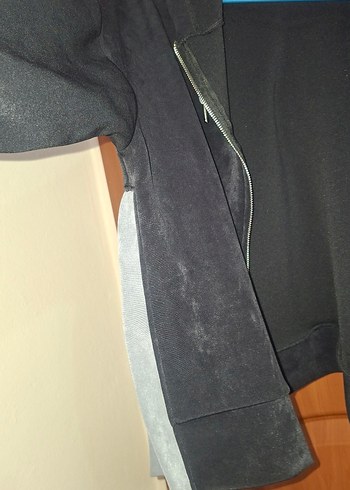 Kapüşonlu Kadın Fermuarlı Midi swet  Ceket kararmaz taki hediye - Görsel 4