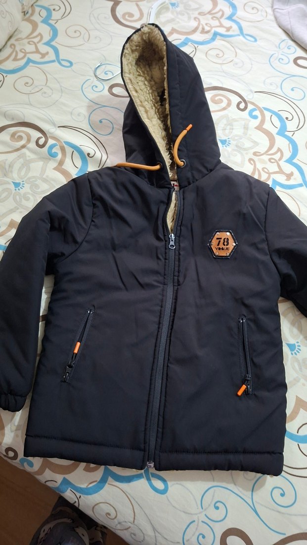 çocuk kapüşonlu Siyah Erkek Mont 5.6 yaş uygun taki hediyeli - Görsel 2