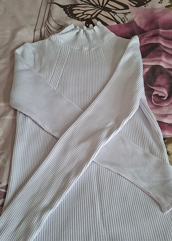 Kadın Beyaz Boğazlı Triko Kazak kararmaz taki hediyeli - Görsel 4