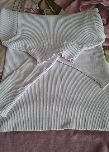 Kadın Beyaz Boğazlı Triko Kazak kararmaz taki hediyeli - Görsel 5