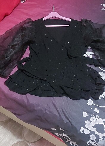 Simli abiye bluz  kararmaz taki hediyeli - Görsel 5